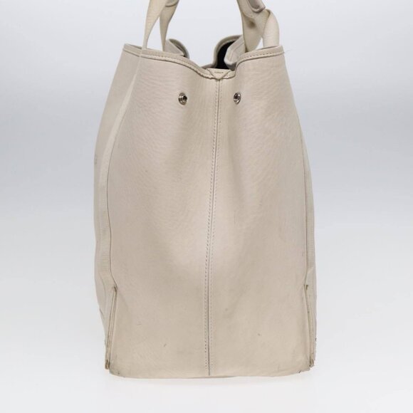 BALENCIAGA Navy Cabas Hand Bag Leather White Silver - Picture 5 of 16